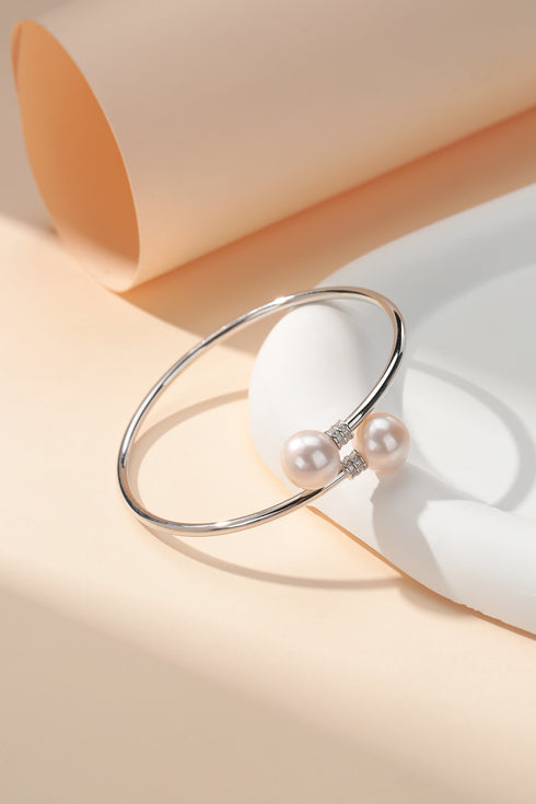 10-11mm Freshwater Pearl Silver Tube Bracelet - House Of Pearls